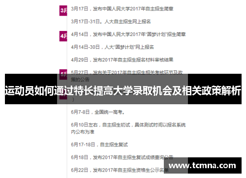 运动员如何通过特长提高大学录取机会及相关政策解析