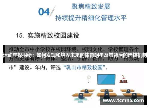 运动星探揭秘：如何发现和培养未来的体育明星及其背后的选拔机制